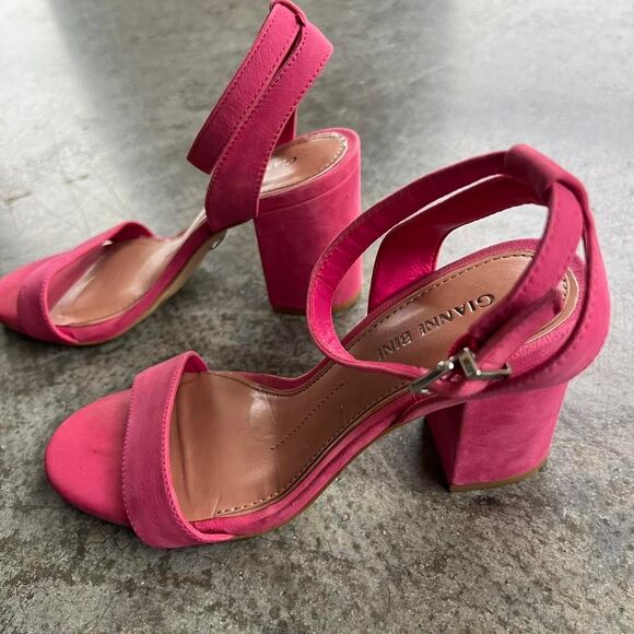 Gianni Bini Women's Pink Block Heels Size 7.5 - Picture 5 of 8